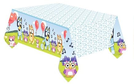 ILS I LOVE SHOPPING Pappersduk 120x180 cm dekorationer födelsedagsfest BLUEY