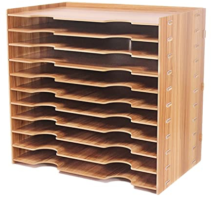 Generisch Schreibtisch-A3-Briefablage aus Holz, für Ordnung und Ordnung, stapelbare Schreibtischablagen für Schreibtisch-Organisation, stilvolle Ablagen für Zuhause oder Büro