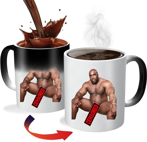 ZONSUSE Mugg i barry trä, oförskämd värmeväxlande mugg, nyhet värmekänslig magisk kaffekopp, roliga gåvor för män kvinnor familj vän födelsedag juljubileum 330 ml (träträ)