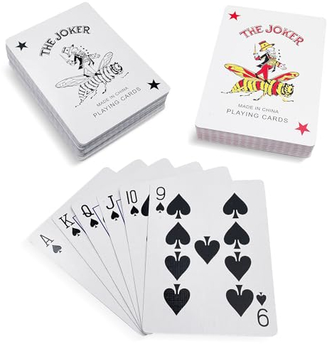 Dunkwckore 2 x 55 Karten Spielkarten, (Rot und Blau) Wasserdicht Pokerkarten, Poker Karten, Kartenspiel Mit Zwei Eckzeichen für das Geschenkpartyspiel, Texas Holdem Poker, Blackjack, Bridge