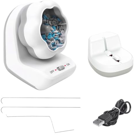 Spinner de cuentas eléctrico, Perladora de perlas de arcilla USB, Diseñador Pulseras sin esfuerzo con 3 Agujas de perlas para hacer joyas, pulseras y collares de bricolaje