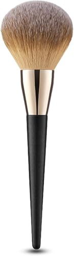 Makeup Brushes Large Powder Brush, Make Up Brush Foundation Kabuki Flat Top - Brush for Face Large Coverage Mineral Powder Bronzer Foundation Blending Blush Buffing (Black)