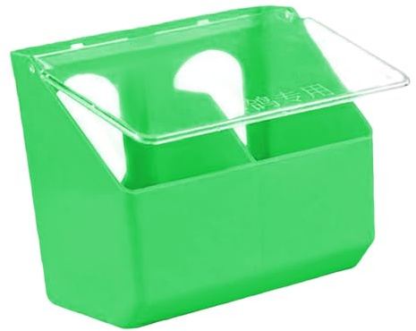 Milageto Mangiatoia per piccioni, mangiatoia per Uccelli, per Colombe, Dispenser di Cibo a Due Fori, Scatola sospesa per parrocchetti, Anatre, pappagalli, Verde