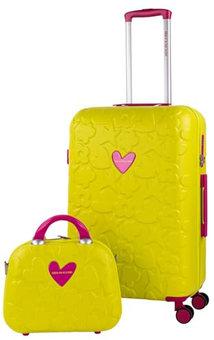 Agatha Ruiz de la Prada - Maleta Mediana rígida con 4 Ruedas giratorias, Cierre Seguro Candado de Combinacion TSA y diseño Resistente, Apta para 23 Kilos Viajes Largos y esca, Pistacho