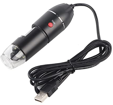 KIMISS Microscopio USB Digitale con Ingrandimento 500X per Laptop e PC - Lente d'Ingrandimento Elettronica Portatile per l'ispezione di Gioielli e PCB