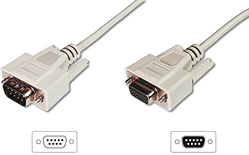 DIGITUS Serielles Anschluss-Kabel - D-Sub 9 zu D-Sub 9 - Stecker zu Buchse - 2.0m - Verlängerungskabel - Beige