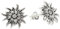 Vinani Ohrstecker Edelweiß mattiert oxidiert Sterling Silber 925 Ohrringe OEWW