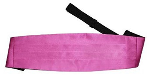 DQT Mens Plain Satin Cummerbund – Wedding & Formal - Mulberry