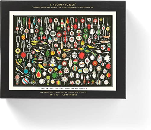 Brass Monkey FA La La 1000 Piece Puzzle - 27 x 20 Holiday Jigsaw Puzzle, Vintage Design, Thick and Sturdy Pieces; Challenging Puzzle for Adults