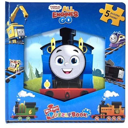 Thomas All Engines Go My First Puzzle Book - Jigsaw Puzzles for kids, 10-page board book, 5 puzzles to enjoy
