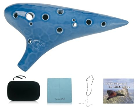 Ocean Wave Professional 12 Hole Ceramic Ocarina Collectible,ice Crack Craft,alto C