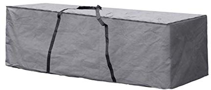 Perel Aufbewahrungstasche XL, Tasche für Gartenmöbel, Auflagentasche, Abdeckung Gartenmöbel Kissen, Schutzhülle Polsterauflagen, Auflagen Tasche, wasserdicht, grau, 200 cm x 75 cm x 60 cm