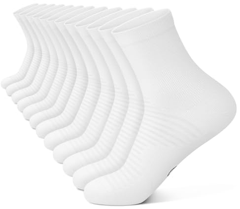 Compression Running Ankle Socks for Men and Women (6 Pairs), Quarter Athletic Socks for Running, Cycling, Golf, Work