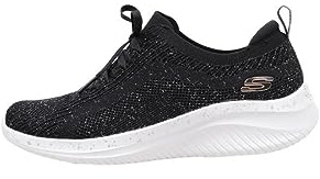 Skechers Women's Ultra Flex 3.0 - Let's Dance Sneaker, Black Knit Trim, Black, 5 UK