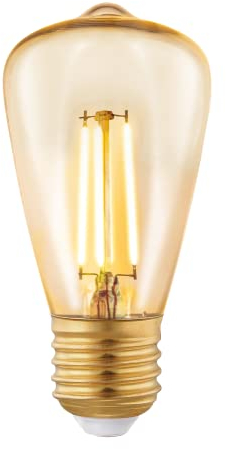 EGLO E27 LED Lampe dimmbar in Stufen, Retro-Glühbirne zum Dimmen mit Lichtschalter, 3,5 Watt, Amber Vintage-Leuchtmittel Kolben warmweiß, 2200k, Edison Glühlampe ST48, Ø 4,8 cm