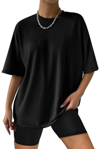 AirMood Camiseta de Manga Corta para Mujer, de Gran tamaño, Holgada, de Verano