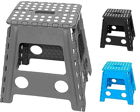 SG Traders Folding Step Stool Lightweight Foldable Step Up Stool for Adults And Kids Heavy Duty Plastic StepStool Adult Foldable Stool Sturdy Kitchen Step Stool Non Slip Step Up (Height 39cm)