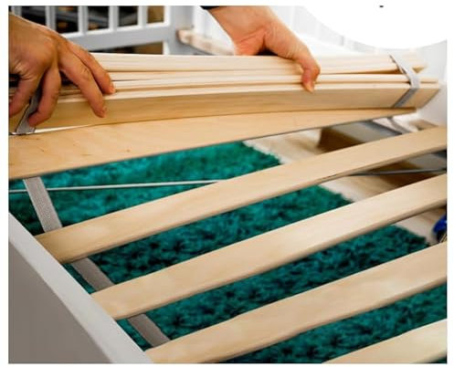 By Sommiflex - Sommier à Lattes 90 x 200 ou 90x190 Sommier à Lattes sur rouleau Lattes pour Lit 1 Personne - Pin Massif Naturel