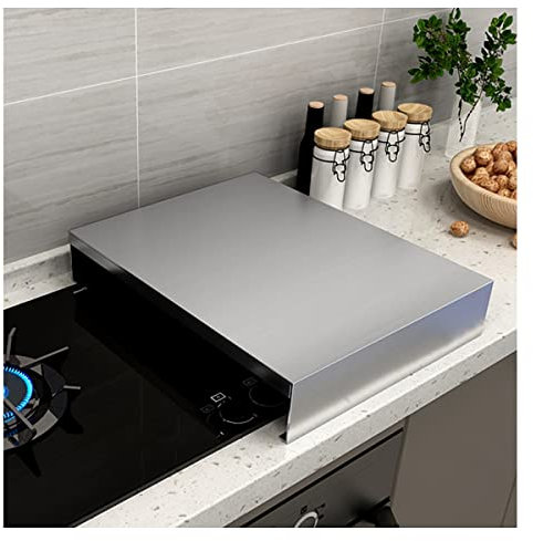 IkErna Stainless Steel Worktop Protective Hob Cover Plates 40X48X7Cm, Gas Stove Shield Oil Splash Guard Blocker,Kitchen Tool for Cooking