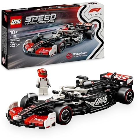 LEGO Speed Champions MoneyGram Haas F1 Team VF-24 Race Car Toy - Model Kit w/a Collectible Formula 1 Driver Minifigure - Gift for 10+ Year Old Boys, Girls and Adult Motorsport Fans - 77250