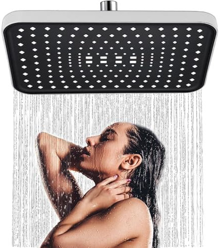 JINYOMFLY Soffione Doccia Grande Rettangolare, 30CM Soffione per Doccia Grande a Pioggia, Cipolla per Doccia Grande Alta Pressione