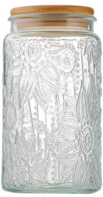 ANSQU Vintage Glass Canister, 34oz Candy Jar with Lid, Decorative Mason Jar for Home Kitchen Pantry, Cute Jar for Coffee, Tea, Candy, Cookie, Sugar