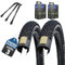 2er Set Schwalbe Fahradreifen Rapid Rob 26 Zoll x2,25 (57-559) + AV DV SV Schlauch und 3 Metall Reifenheber E Bike (AV-Ventil Schläuche, 26x2,25 Zoll (57-559))