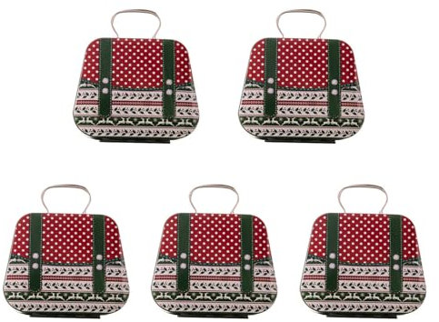Fcnjsao Lot de 5 boîtes de préparation de Noël avec étain à bonbons pour la décoration de vacances Récipient à bonbons pratique pour la consommation de fête