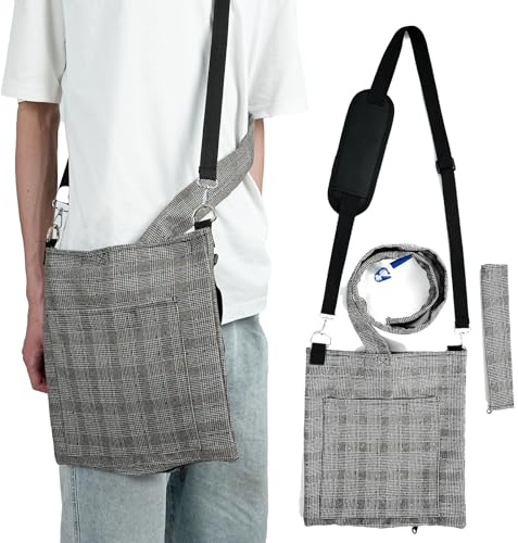 POONGURY Soporte para bolsa de orina con funda protectora para manguera de drenaje, portátil, agradable al tacto, de tela suave con correa para el hombro, proporciona privacidad y protección de