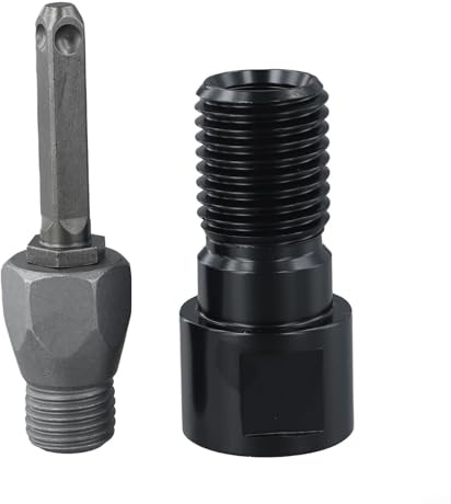 Adattatore filettato per punte da trapano da M22 a 1-1/4-7 con testa di conversione, convertitore per punte da trapano al cromo per foratura di carotaggio, compatibile con adattatore per impianto di