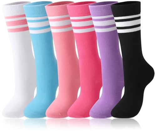 Zuimei 6 Pairs Kids Football Socks for age 3-6