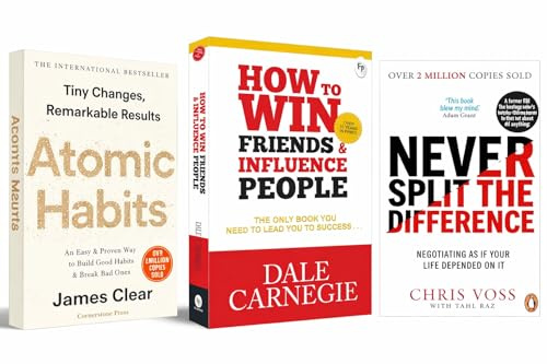 Never Split the Difference, How to Win, Atomic Habits 3 Books Collection Set