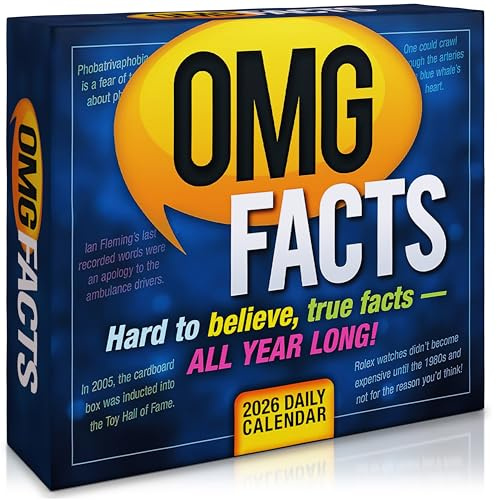 OMG Facts 2026 Daily Desk Calendar: Boxed Page-a-Day Trivia Calendar with Day-to-Day Hard-to-Believe Facts, Weird Truths & Bizarre Realities