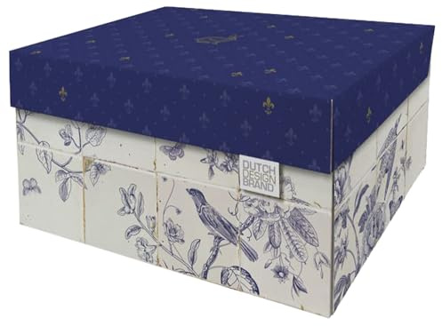 DDB Dutch Design Brand Aufbewahrungsbox Medium mit Deckel – 2 Aufbewahrungsboxen – FSC-zertifizierter, recycelbarer Karton (Größe: 33,2 x 24,2 x 16,5 cm) (Royal Dutch)