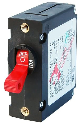 Blue Sea Systems Breaker Interruptor de Circuito AA1 10A RD, Hombre, Rojo, 10 Amp