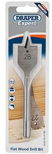 Draper 41785 Expert Flat Wood Drill Bit, 28.0mm Ø , Blue (Packaging may vary)
