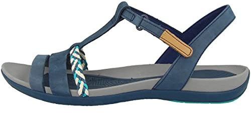 Clarks Tealite Grace, Sandalias con Tira Vertical para Mujer Azul Navy, 35.5 EU