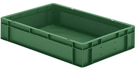 Bac gerbable normes Europe à parois et fond pleins - L x l x h 600 x 400 x 120 mm - vert, lot de 5 - bac en plastique bac gerbable bacs gerbables conteneur de stockage conteneur en plastique Bac de