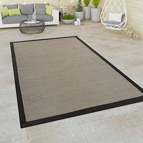 Paco Home In- & Outdoor Teppich Balkon Terassen, Sisal Optik, Grau Grün in versch. Farben, Grösse:80x150 cm, Farbe:Braun