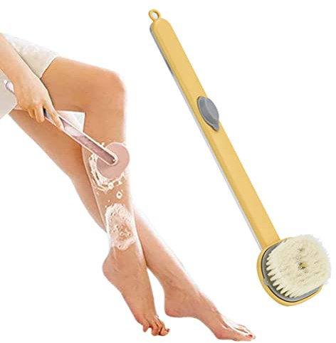 Flytande badborste med långt handtag, avtagbar ryggborste med tvåldispenser, kroppstvättborste, långt handtag bad för massage, rengöringsborste, exfolierande borste, ryggvård, duschborste