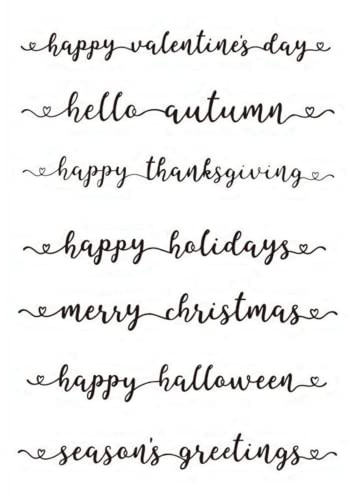 arriettycraft Christmas Phrase Sentiment Clear Stamps for Card Making or Journaling Holiday Seasonal Words Silicone Rubber Stamp Seals for Cards Making DIY Scrapbooking Album Decoration