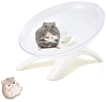 Hamsterrad Hamster, Hamster Übungsrad, 18 cm Laufrad Hamsters Leise Hamster Spielzeug, für Hamsters, Rennmäuse, Mäuse oder andere kleine Haustiere, Weiß