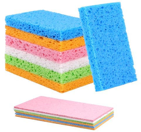 Washing Up Sponges, 12pcs Natural Cellulose Cleaning Sponges,Non-Scratch Kitchen Sponges for Dish, Household, Cookware, Bathroom