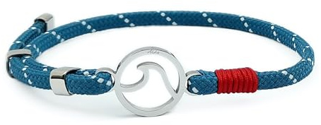 Aloha Bracciale Onda Mare in Acciaio Uomo Donna Regolabile Idea Regalo