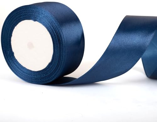 40 mm brett marinblått band tjockt satinband mörkblått bröllopsbil, tjockt marinblått band för presentinpackning håraccessoarer rosett bukett hantverk bröllopsbil dekoration tårta presentinpackning