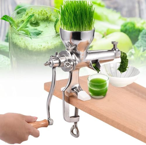 Manuell vetegräsjuicer, Handvev av rostfritt stål Handvetegräsjuicer, för mjuk frukt grönsaksbladig apelsin