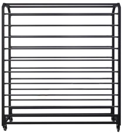 WDJBPSH Commercial Fabric Display Rack, Large Hanging Shelf for Vinyl Spool/Car Color Change Film/Tablecloth/Wrapper, with Adjustable Rod & Brakeable Wheels(130cm/51in Wide,18 Rod)