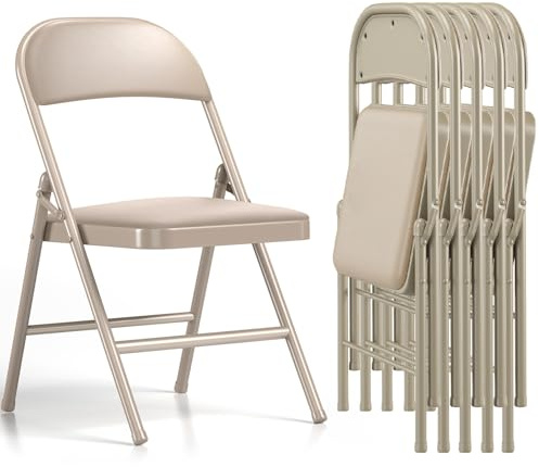 Asdsed Juego de 6 sillas Plegables Acolchadas con Capacidad de Carga de hasta 158 kg, Silla Plegable con Marco de Acero Fuerte para casa, Oficina, jardín, balcón, Fiesta, Interior y Exterior