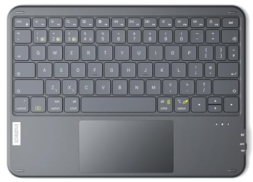 Inateck Tablet Bluetooth Keyboard with Touchpad, Ultra Slim Wireless Keyboard with Trackpad, Compatible with iPad/Windows/Tablet/Laptop/PC, KB01105