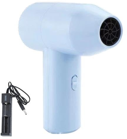 Jukeoiu Portable Wireless Hair Dryer, USB Rechargeable, Quiet, Blue, ABS Material, Noise Reduction, Artists, Travel Must-Have